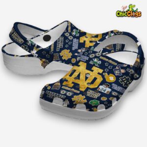 Printed Pattern Notre Dame Fighting Irish Crocs Clogs for Fans - Image 1