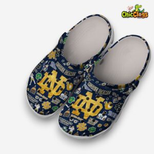 Printed Pattern Notre Dame Fighting Irish Crocs Clogs for Fans - Image 2