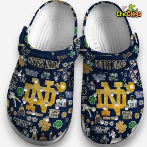 Printed Pattern Notre Dame Fighting Irish Crocs Clogs for Fans - Image 3