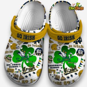 Printed Pattern Notre Dame Fighting Irish Crocs Clogs for Fans - Image 4
