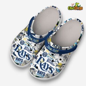 Printed Pattern Tampa Bay Rays Crocs Clogs - MLB Fan Footwear - Image 2