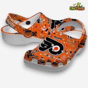 Printed Philadelphia Flyers Pattern Crocs Clogs - NHL Team Design Footwear - Image 2