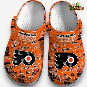 Printed Philadelphia Flyers Pattern Crocs Clogs - NHL Team Design Footwear - Image 4