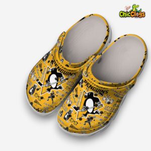 Printed Pittsburgh Penguins Crocs Clogs - NHL Team Design Footwear - Image 1