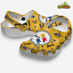 Printed Pittsburgh Steelers Clogs - NFL Pattern Crocs for Fans - Image 1
