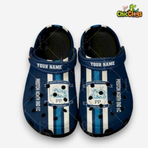 Printed Preston North End FC Crocs Clogs - Championship Football Design - Image 1