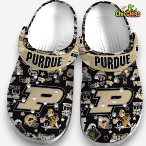 Printed Purdue Boilermakers Crocs Clogs - NCAA Design Footwear - Image 1