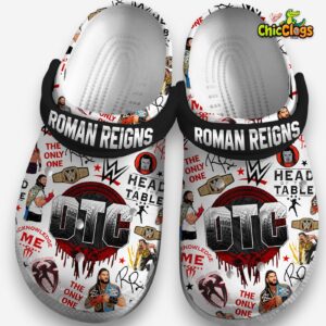 Printed Roman Reigns WWE Crocs Clogs - Unique Design for Fans - Image 3