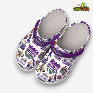 Printed Sacramento Kings NBA Basketball Pattern Crocs Clogs for Fans - Image 2