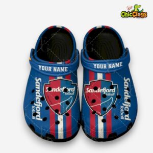 Printed Sandefjord Fotball Clogs - Stylish & Comfortable Crocs Design - Image 1
