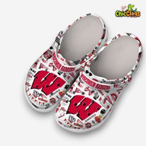 Printed Wisconsin Badgers NCAA Crocs Clogs - Unique Design for Fans - Image 1