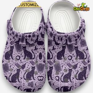 Purple Cat Classic Crocs For Men, Women, Kids - Image 1