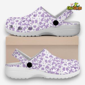 Purple Cow Pattern Classic Crocs For Men, Women, Kids - Image 2