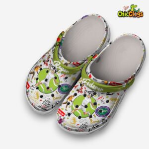 Roger Federer Printed Design Crocs - Stylish ATP Pattern Clogs - Image 1