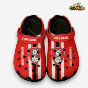 Rotherham United Printed Design Football Crocs Clogs - Championship Style - Image 1