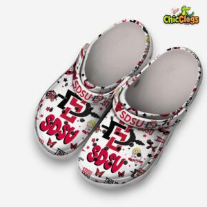 San Diego State Aztecs Printed Pattern Crocs Clogs - NCAA Design Footwear - Image 3