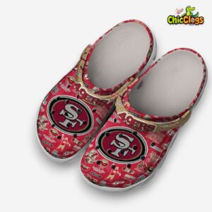 San Francisco 49ers Printed Pattern Clogs - NFL Crocs for Fans - Image 1