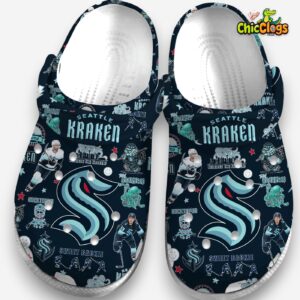 Seattle Kraken Crocs Clogs with Stylish NHL Printed Design - Image 3