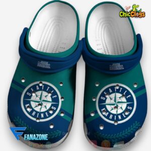 Seattle Mariners Blue Green Classic Crocs - MLB Sport Design Footwear - Image 1