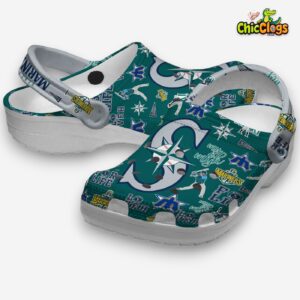 Seattle Mariners Printed Pattern Clogs - MLB Design Crocs for Fans - Image 1