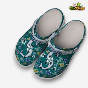 Seattle Mariners Printed Pattern Clogs - MLB Design Crocs for Fans - Image 2