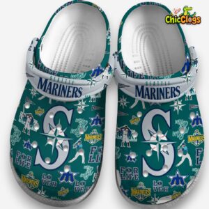 Seattle Mariners Printed Pattern Clogs - MLB Design Crocs for Fans - Image 3