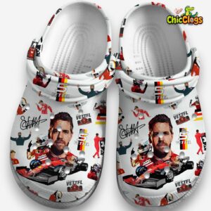 Sebastian Vettel F1 Design Crocs Clogs - Printed Pattern Footwear - Image 4