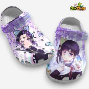 Shinobu Kochou & Tsuyuri Kanao Demon Slayer Unisex Crocs, Kimetsu No Yaiba Clogs - Image 2