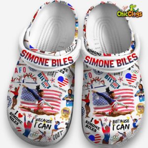 Simone Biles Patterned Crocs Clogs - Unique Printed Design Footwear - Image 3