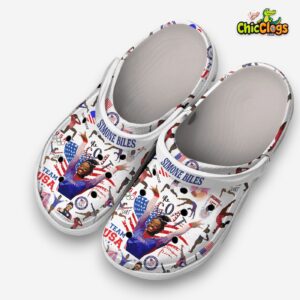 Simone Biles Patterned Crocs Clogs - Unique Printed Design Footwear - Image 5