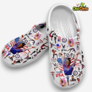 Simone Biles Patterned Crocs Clogs - Unique Printed Design Footwear - Image 6