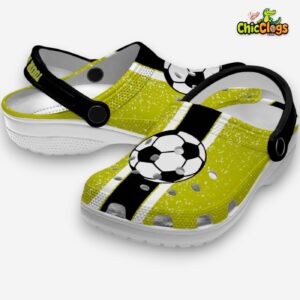 Soccer Print Design Crocs Clogs - Stylish & Comfy Footwear for Fans - Image 2