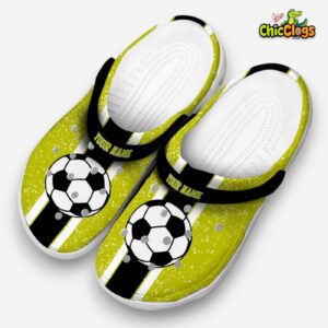 Soccer Print Design Crocs Clogs - Stylish & Comfy Footwear for Fans - Image 3