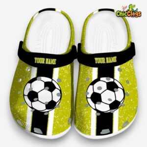 Soccer Print Design Crocs Clogs - Stylish & Comfy Footwear for Fans - Image 4