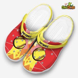 Softball Print Design Crocs Clogs for Comfort and Style - Image 3