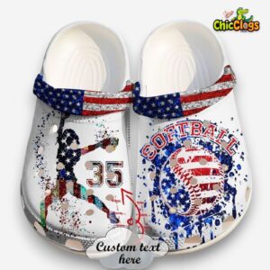 Softball Print Design Crocs Clogs for Comfort and Style - Image 4