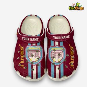 SPFL Arbroath FC Printed Pattern Crocs Clogs - Unique Football Design - Image 2