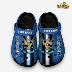 St Johnstone FC Printed Pattern Crocs Clogs - SPFL Football Design - Image 1