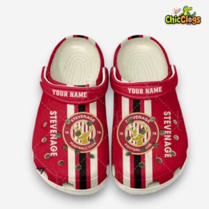 Stevenage FC Printed Pattern Football Clogs - League One Design Crocs - Image 2