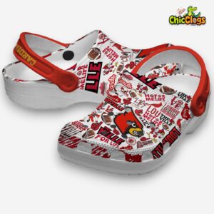Stylish Louisville Cardinals Printed Pattern Crocs Clogs - NCAA Team Design - Image 1