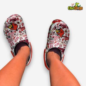 Stylish Louisville Cardinals Printed Pattern Crocs Clogs - NCAA Team Design - Image 3
