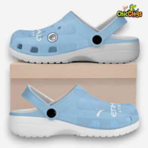 Stylish Manchester City Printed Pattern Clogs - Comfortable Crocs Design - Image 1