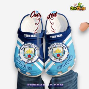 Stylish Manchester City Printed Pattern Clogs - Comfortable Crocs Design - Image 2