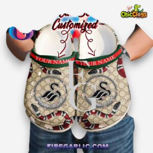 Swansea City Gucci Snake Print Clogs - Stylish Crocs for Ultimate Comfort - Image 1