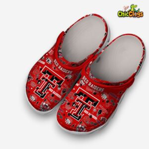 Texas Tech Red Raiders Printed Pattern Clogs - Stylish NCAA Crocs for Fans - Image 1