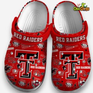 Texas Tech Red Raiders Printed Pattern Clogs - Stylish NCAA Crocs for Fans - Image 3