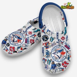 Toronto Blue Jays Printed Design Crocs Clogs - MLB Pattern Footwear - Image 3