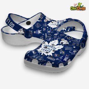 Toronto Maple Leafs Printed Pattern Clogs - NHL Crocs Design - Image 1