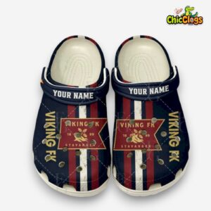 Viking Football Club Printed Pattern Crocs Clogs - Unique Design Footwear - Image 1