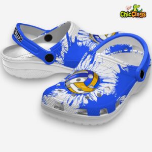 Volleyball Print Clogs - Stylish Crocs for Sports Enthusiasts - Image 2